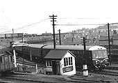 View of Exchange Branch at Bordesley as a pair of three car Derby DMUs descends to join the ex-GWR line