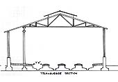 Schematic drawing showing a transverse section of the 1854 broad gauge Birmingham Engine House at Bordesley