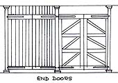 Schematic drawing showing doors of the 1854 broad gauge Birmingham Engine House at Bordesley