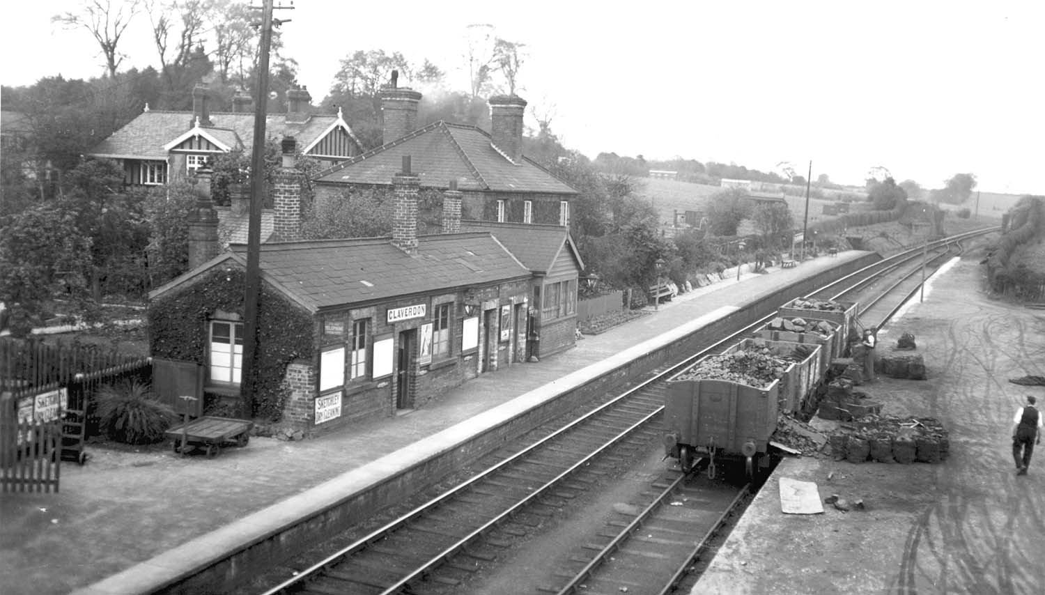 General view of Claverdon Station looking towards Hatton in the early 1930s showing little change from earlier views