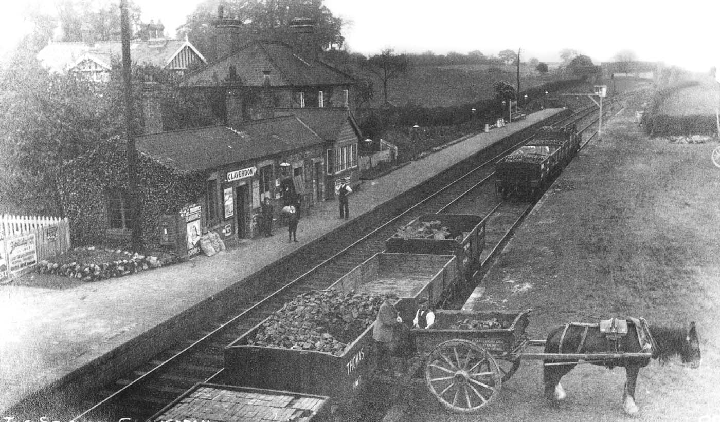 Coal being unloaded from a Private Owner wagon into the horse drawn cart on Claverdon's loading bank