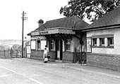 Another view of the road-level buildings showing the limited parking provided as seen during the 1950s
