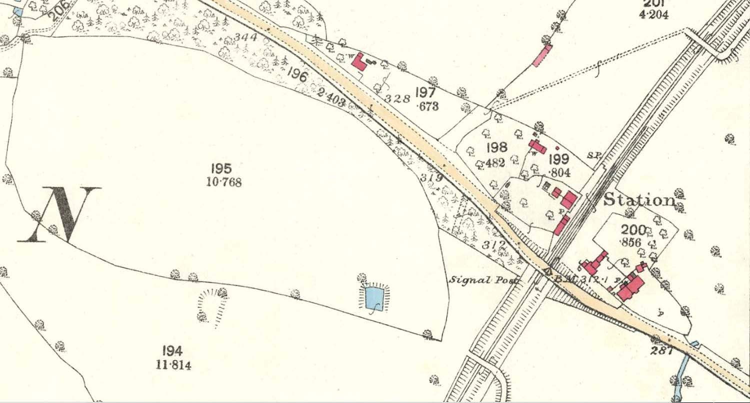 An 1886 25 inches to the mile Ordnance Survey Map showing Claverdon Station and the single siding goods yard