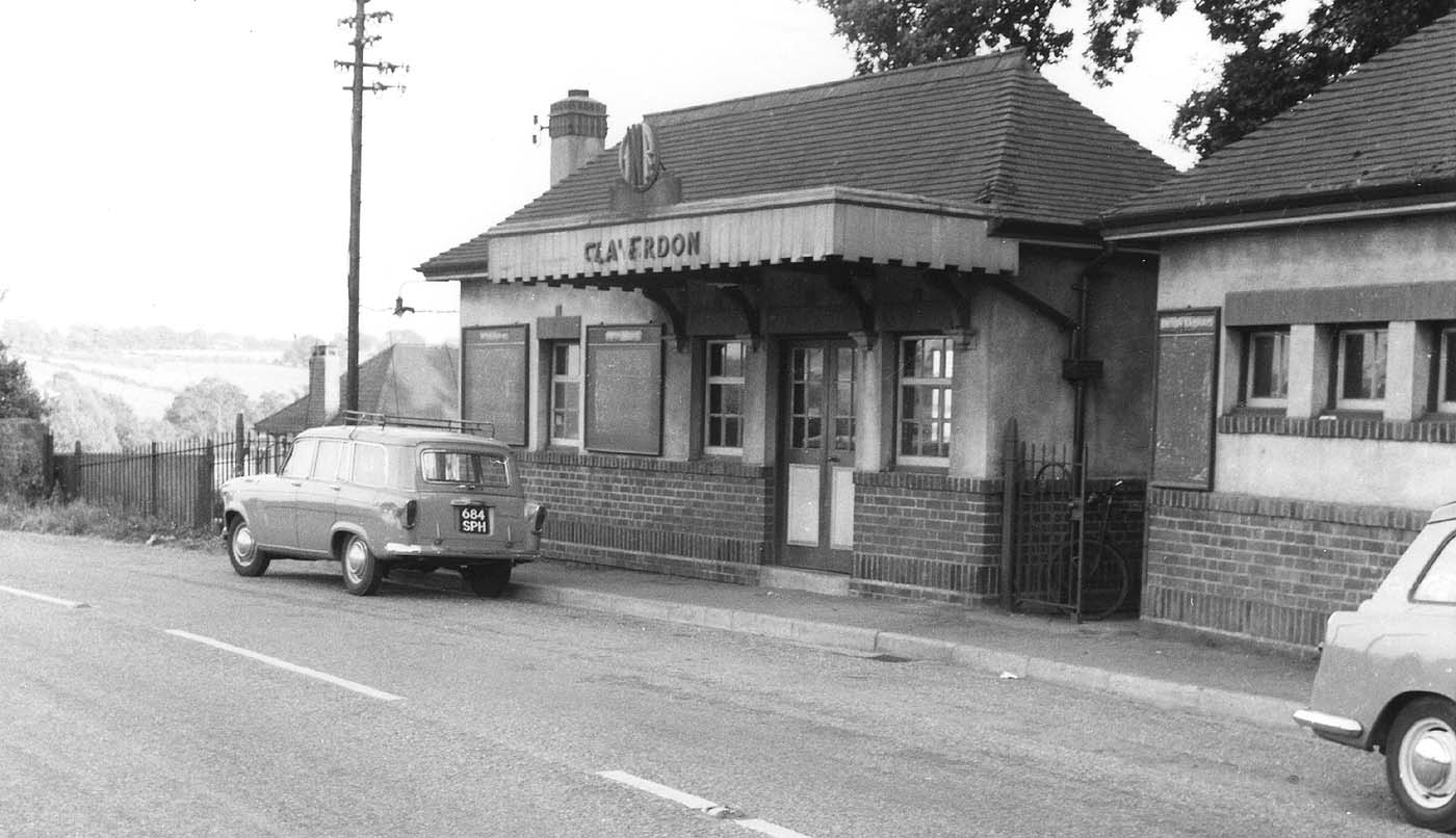 Another view of the road-level buildings showing the limited parking provided as seen during the 1950s