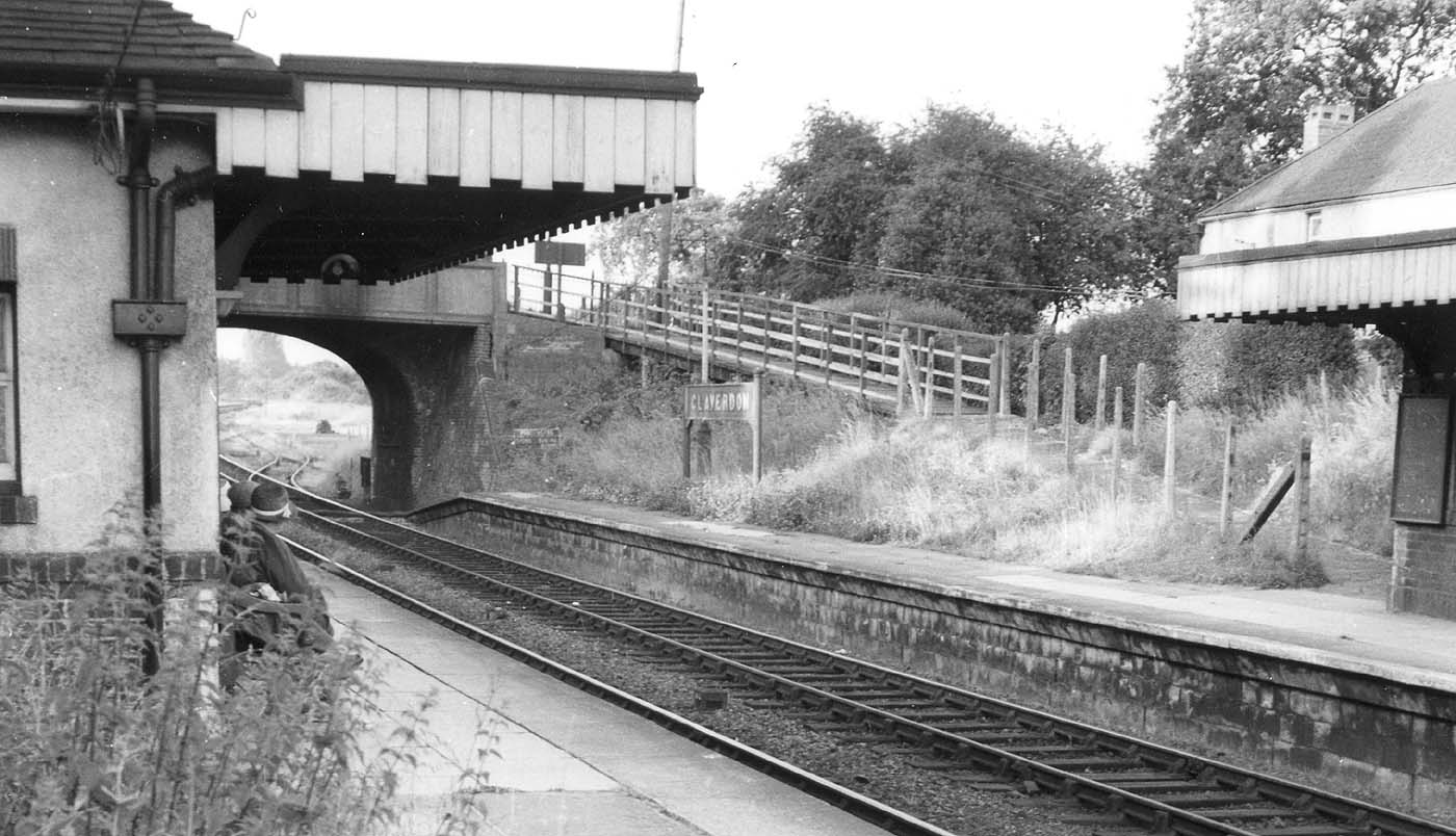 View looking towards Hatton showing replacement station built the south side of the road bridge after doubling