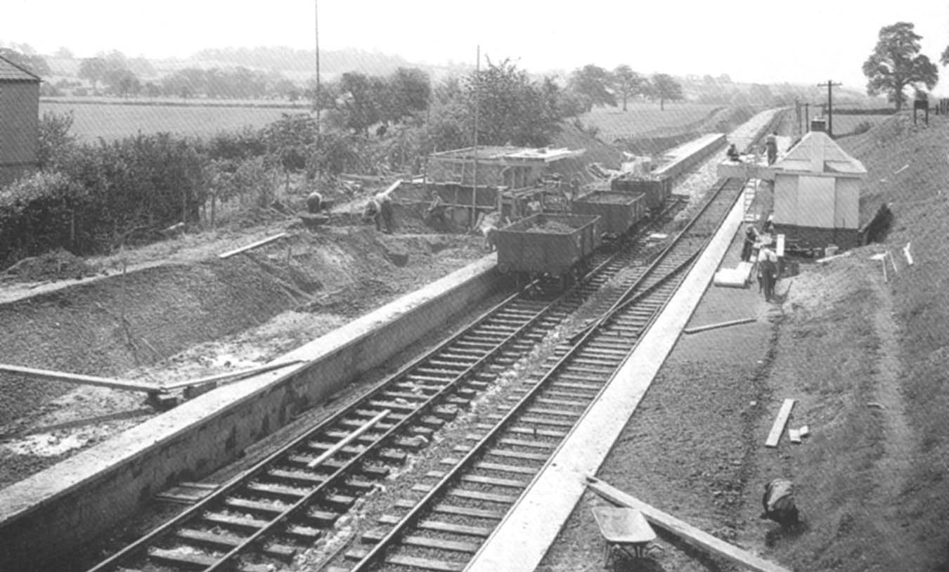 View showing the new platform facing walls complete whilst work was well under way on the platform waiting rooms