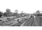 A view from the top of the occupation bridge abutment at the Hatton end of the station