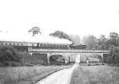 View of the under bridge built on the skew carrying the Birmingham & North Warwickshire Railway over a minor road near Danzey for Tanworth