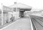 View looking in the direction of Stratford upon Avon along the down platform with Earlswood Lakes signal box in the distance