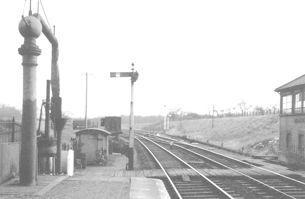 Looking south past the water column and lamp room towards the cattle dock and the entrance to the goods yard