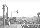 Looking south past the water column, lamp room, cattle dock and the entrance to the goods yard