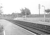 Looking towards Stratford upon Avon and the signal box situated at the end of the down platform and opposite the goods yard