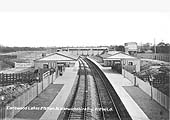 View looking towards Stratford upon Avon of Earlswood Lakes station shortly before opening in 1908 with the up platform on the right