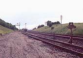 Looking on 23rd June 1966 to Fenny Compton with the recently lifted trackbed of the former SMJ on the left
