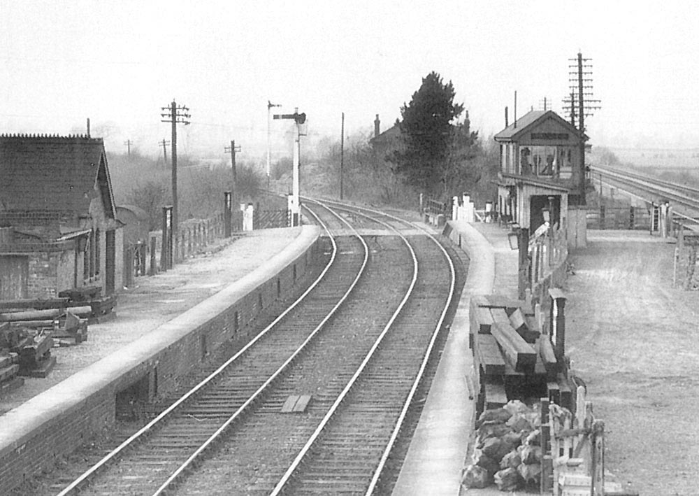 Close up showing the now closed former SMJ station with timber sleepers placed on both platforms