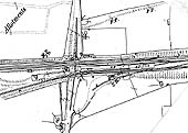A 1904 OS map showing the layout and relationship of the GWR and SMJ Fenny Compton stations to each other
