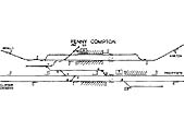 A pre-1931 Signalling Diagram for Fenny Compton showing the track and signalling layout of the station