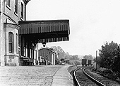 The 230� gentle curve of Great Alne Station platform viewed from the Level Crossing at the Alcester end of the platform