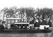 An early picture of Great Alne Station shortly after the first corrugated iron goods shed was erected