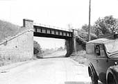 A 1960 view of the skew girder bridge near Kinwarton looking in the direction of Alcester shortly before the removal of the girders