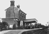 Great Alne Station photographed in 1889 from the level crossing looking towards Bearley