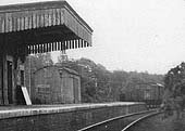 This close up shows the corrugated iron good sheds at the Bearley end of the platform