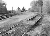 View looking towards Alcester showing Great Alne's overgrown goods yard and disused station in 1949