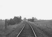 The view along the branch's single line from the Level Crossing at Great Alne towards Alcester