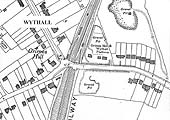 A 1938 Ordnance Survey map of Grimes Hill & Wythall Platform and its road level Booking Office
