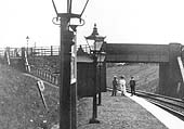 Close up showing the down platform's Pagoda passenger waiting room and the steps that led from the platform to the gated entrance on Norton Lane