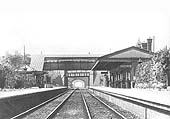 View of Hall Green station looking towards Stratford upon Avon from the Birmingham end of the station with the up platform on the right