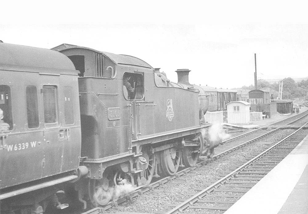 Ex-GWR 2-6-2T 'Large Prairie' No 3101 now leaves Hall Green with the up services to Birmingham on 8th June 1957
