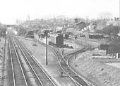 Looking south from York Road with the goods yard on the right and the steel stockholder on the left