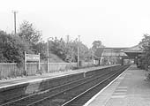 A 1960s view of the station seen from the north end of the up platform showing the replacement concrete lampposts
