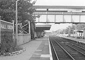 Looking north from the Stratford upon Avon end of the up platform with the signal box in the distance