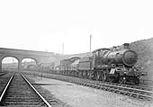 GWR 2-6-0 No 4312 is seen passing Handsworth Junction on the up fast at the head of a long goods train