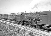 BR built 2MT 2-6-0 No 46492 runs tender first through Handsworth and Smethwick station on 26th September 1964