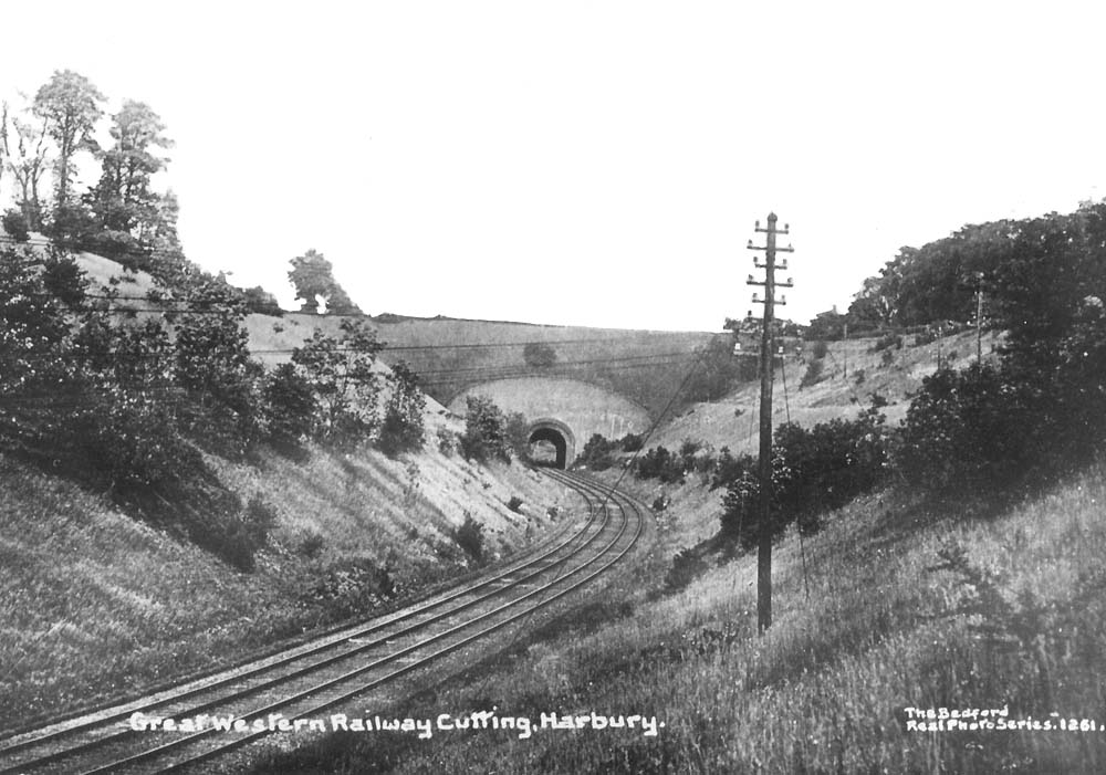 View of the northern brick portal showing the line snaking through the short tunnel