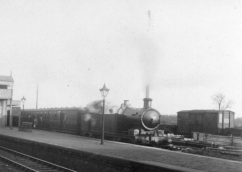 Close up showing the unidentified GWR 2-4-2T 36xx class locomotive getting ready to depart for Stratford on Avon
