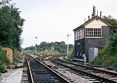 Looking towards the Birmingham to Leamington line with Hatton West Signal Box on the right on 17th August 1969