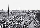 Looking north from Station Road bridge showing Hatton Middle Signal Box located in the vee of the junction in 1929