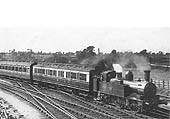 GWR 0-4-2T No 55 crosses from the Stratford upon Avon branch on to the main line August 1925