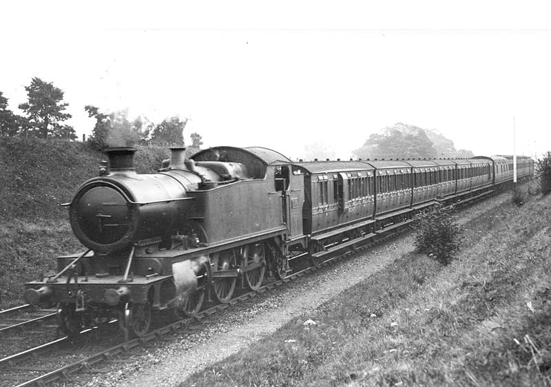 GWR Class 3150 2-6-2T No 3179 heads a Leamington to Snow Hill local passenger service made up of four wheel coaches