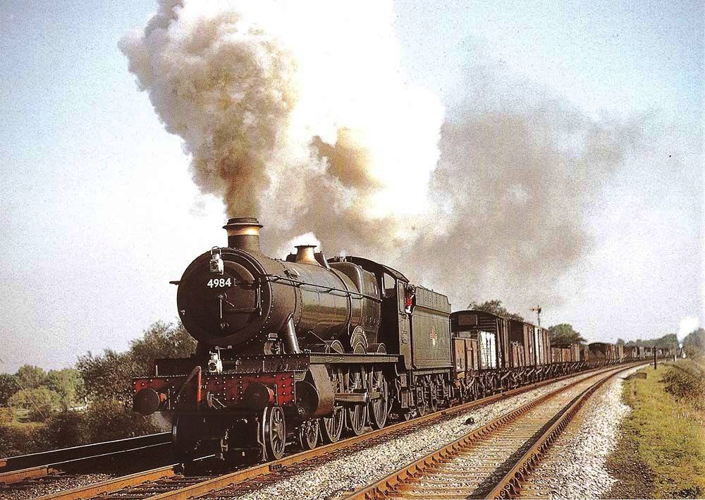 Ex-Great Western Railway 4-6-0 49xx (Hall) class No 4984 ‘Albrighton Hall’ powers up Hatton Bank on the Down Main line