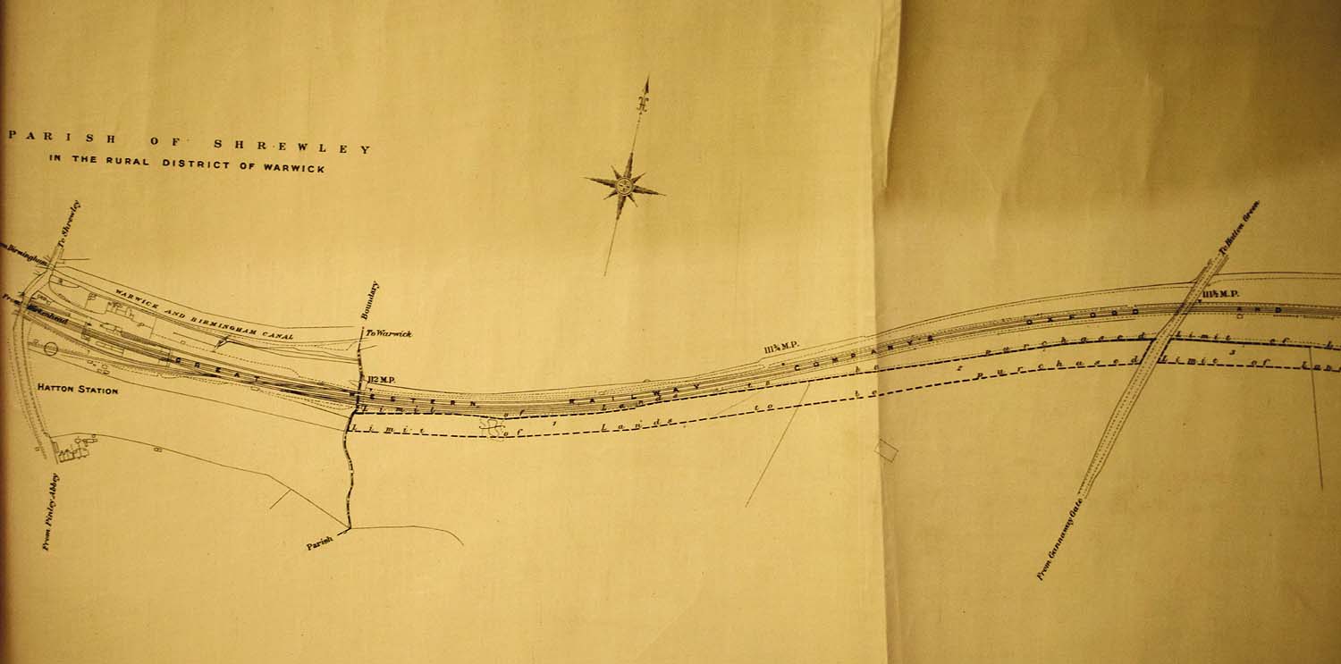 Plan presented to Parliament in 1913 showing the extra land required at the top of Hatton Bank and the station
