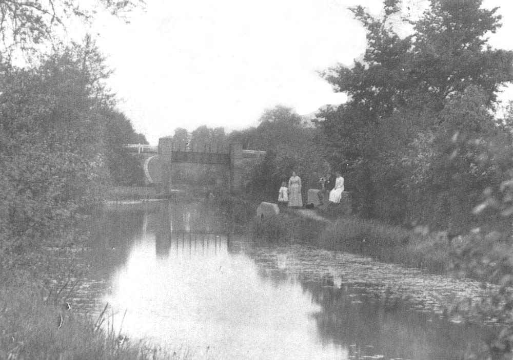 View of the 22 feet 6 inch long girder bridge carrying the branch line over the Stratford-on-Avon canal one third of mile from Rowington Junction