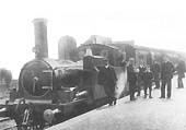 Wolverhampton built GWR 0-4-2T 517 class No 539 is seen at the head of the branch passenger train at the beginning of the 20th century