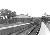 Looking northwards towards Birmingham along the down platform from the Stratford upon Avon end of Henley-in-Arden station