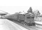 GWR 2-6-2T Prairie No 8108 is seen running tender first on a down Moor Street to Stratford on Avon local passenger service in 1947