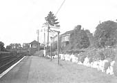 View of the Birmingham end of the down platform showing the porter's summer house on the right and the signal box in the distance